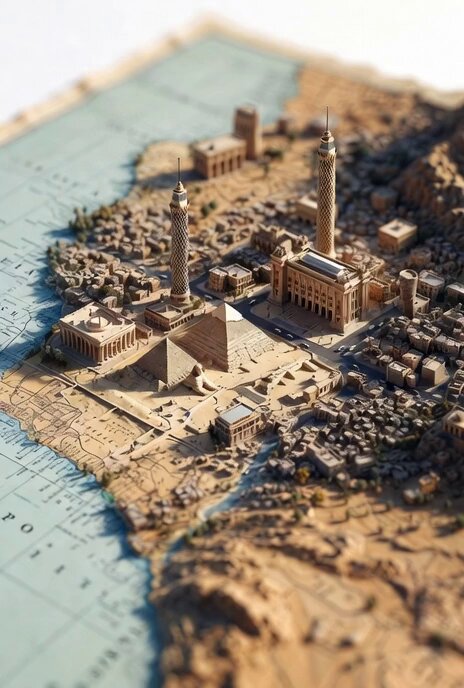Miniature Diorama Map of Cairo, Egypt (video)؛ محتوای مرتبط هوش مصنوعی در Axeto