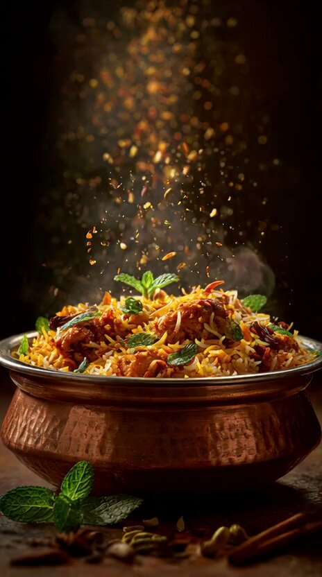 Cinematic Biriyani Explosion Scene (video)؛ محتوای مرتبط هوش مصنوعی در Axeto