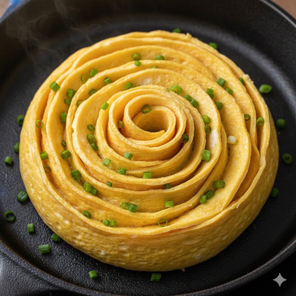 Close-up of Rose-Shaped Tamagoyaki Omelette؛ محتوای مرتبط هوش مصنوعی در Axeto
