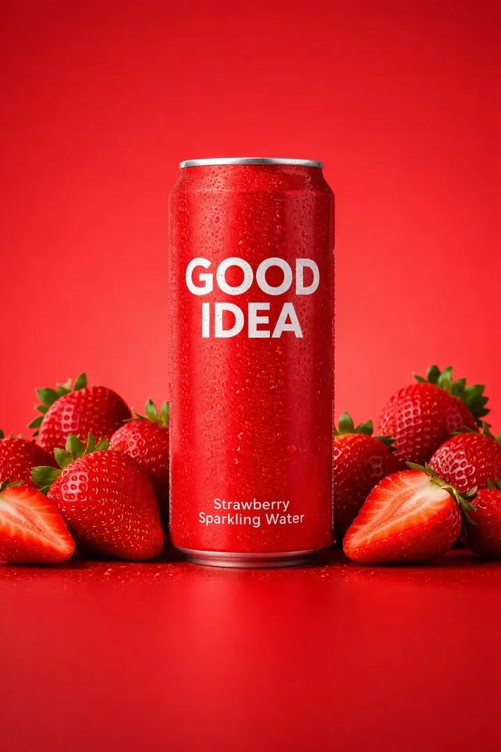 Premium Studio Product Photograph of a Red Aluminum Sparkling Water Can؛ محتوای مرتبط هوش مصنوعی در Axeto