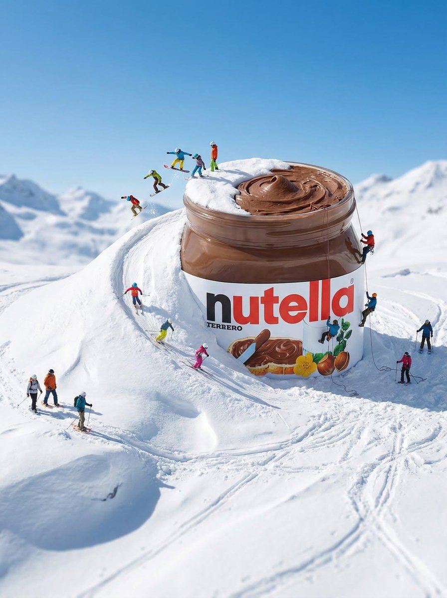 Winter Indulgence: Gigantic Nano Banana Pro in the Mountains with Grok Imagery؛ عکس ساخته‌شده با هوش مصنوعی و پرامپت فارسی در Axeto