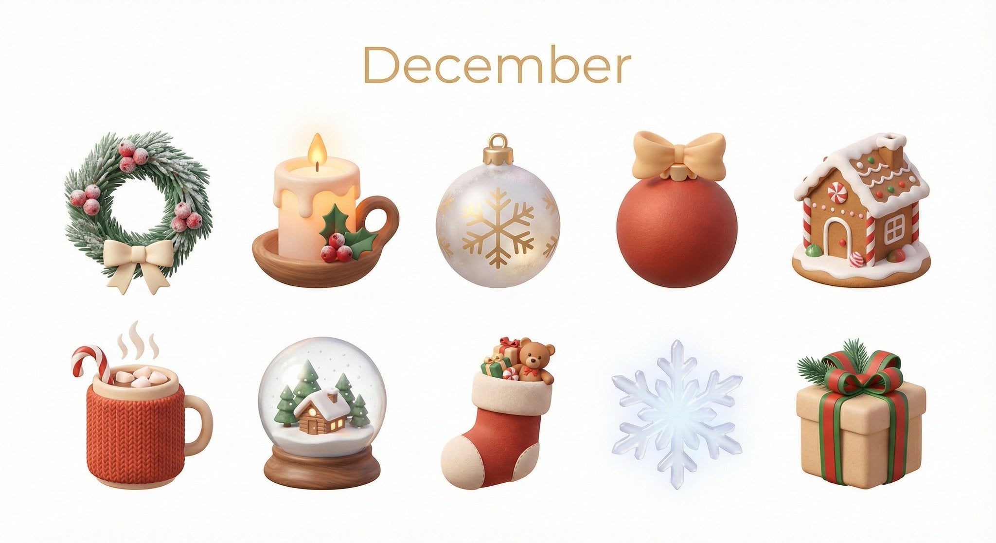Create a collection of icons representing [Month] through objects, symbols, and …؛ عکس ساخته‌شده با هوش مصنوعی و پرامپت فارسی در Axeto