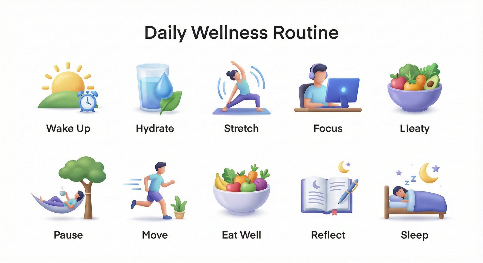 Create a collection of icons representing [ROUTINE / PROCESS / HABITS], with eac…؛ عکس ساخته‌شده با هوش مصنوعی و پرامپت فارسی در Axeto