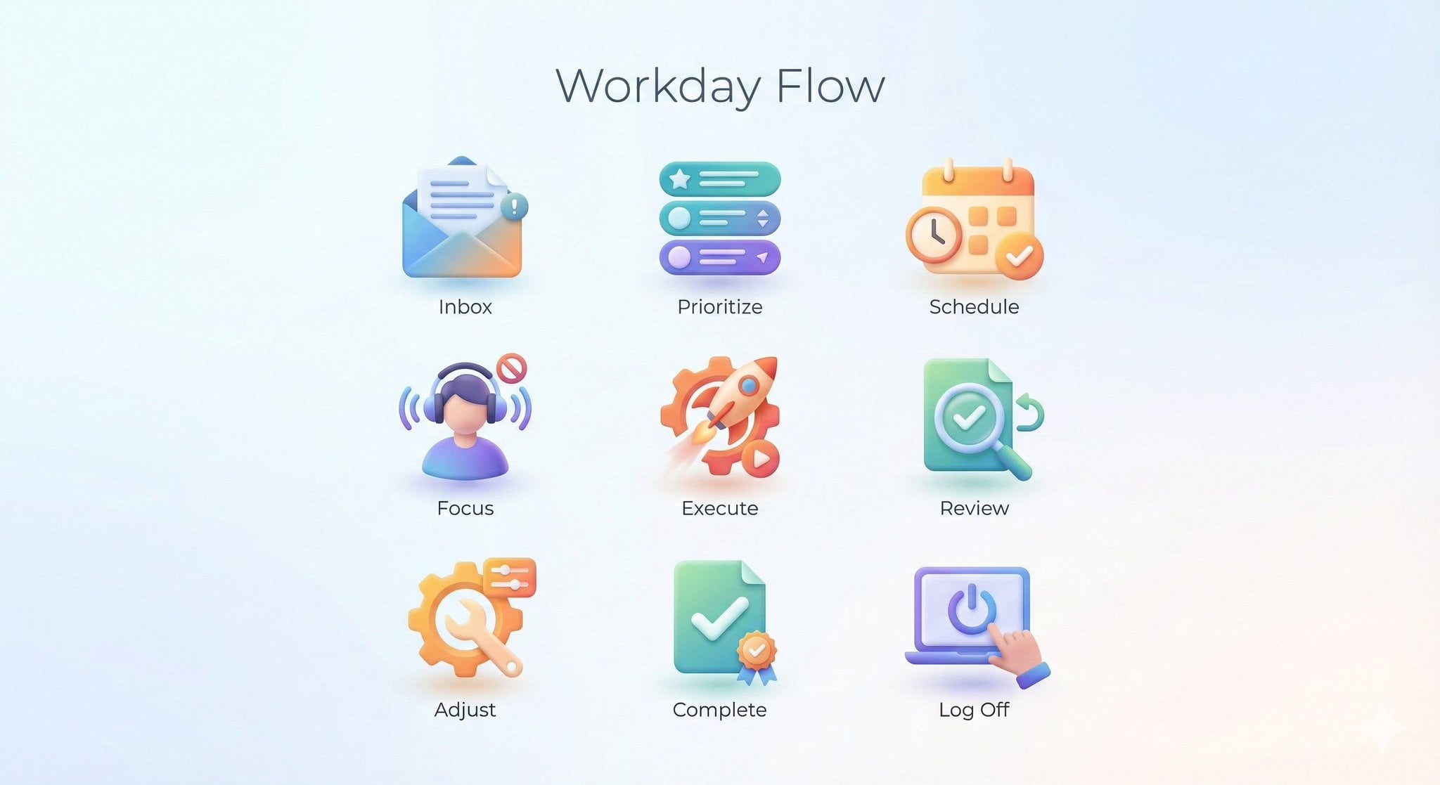 Create a collection of icons representing [ROUTINE / PROCESS / HABITS], with eac…؛ عکس ساخته‌شده با هوش مصنوعی و پرامپت فارسی در Axeto