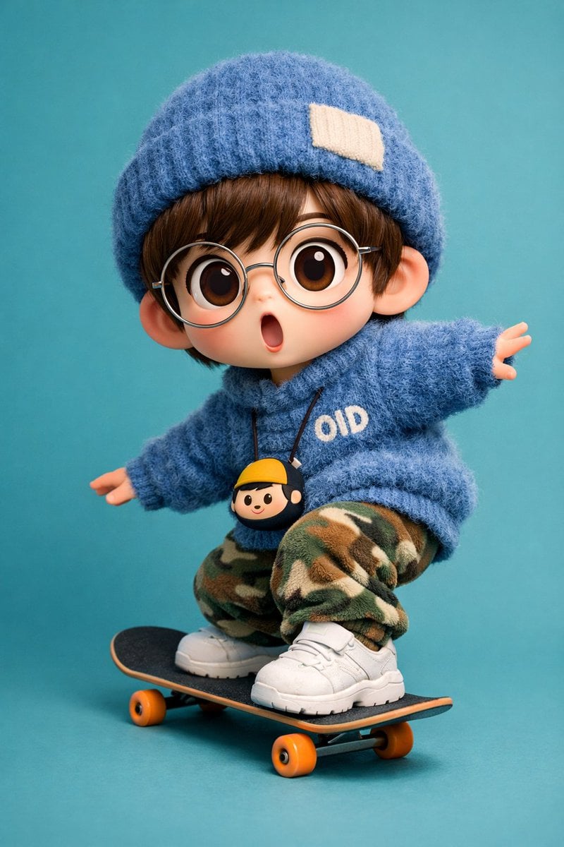A high-fidelity 3D character render of a cute, stylized boy skateboarding in a d… (2)؛ محتوای مرتبط هوش مصنوعی در Axeto