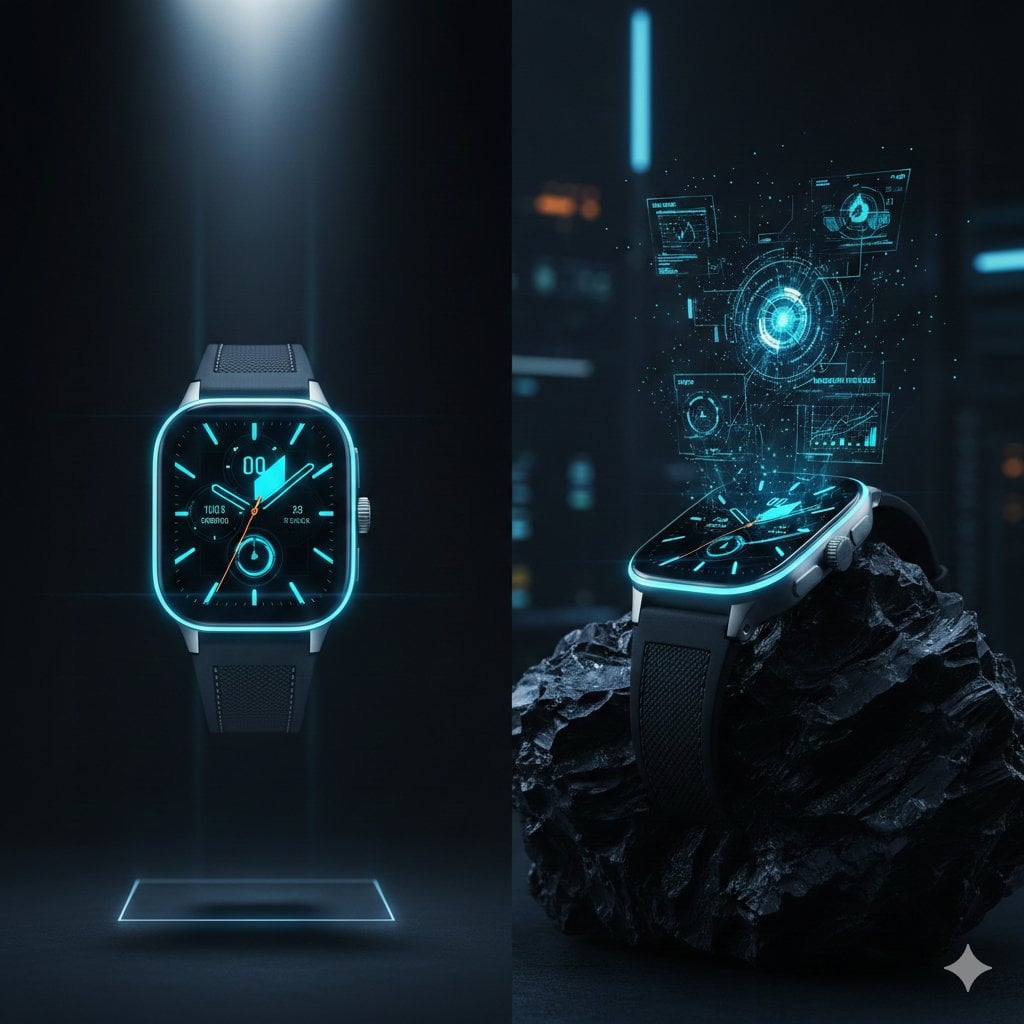 Campaign Metadata: Quantum Horizon Tech, Titanium Luxury Smartwatch · Visual Dna…؛ پرامپت فارسی برای ساخت عکس با هوش مصنوعی