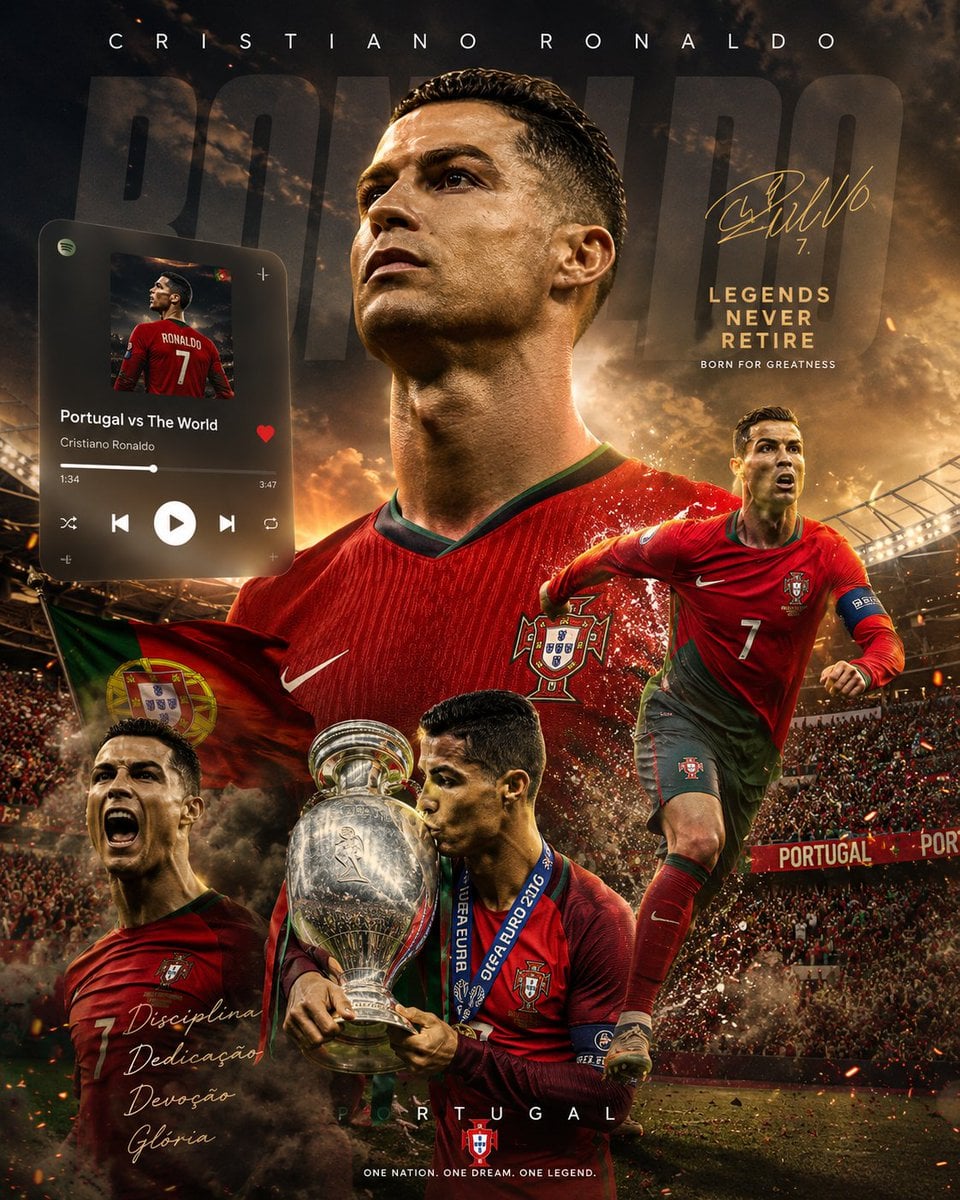 Create an ultra-realistic 8K football legend wallpaper in a premium Spotify × Ap…؛ پرامپت فارسی برای ساخت عکس با هوش مصنوعی