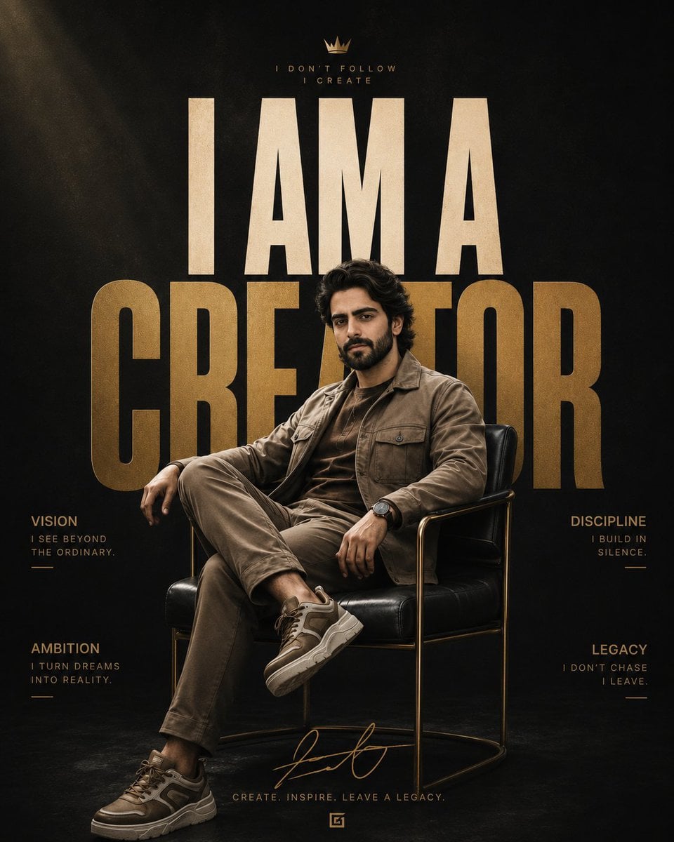 Ultra-premium cinematic motivational poster, vertical 4:5 format, powerful chari…؛ پرامپت فارسی برای ساخت عکس با هوش مصنوعی