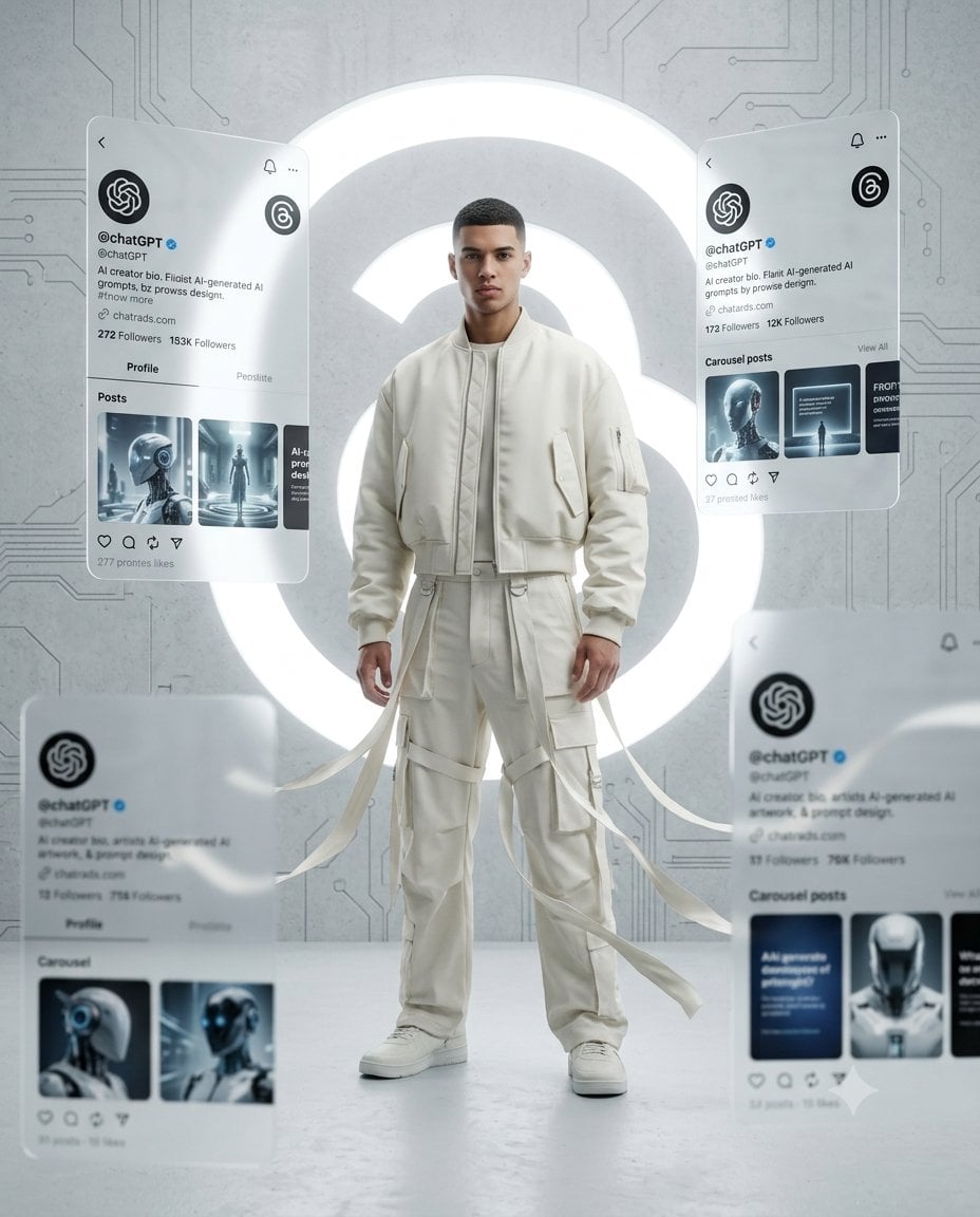 Ultra-cinematic editorial digital artwork in a clean white monochrome aesthetic …؛ عکس ساخته‌شده با هوش مصنوعی و پرامپت فارسی در Axeto
