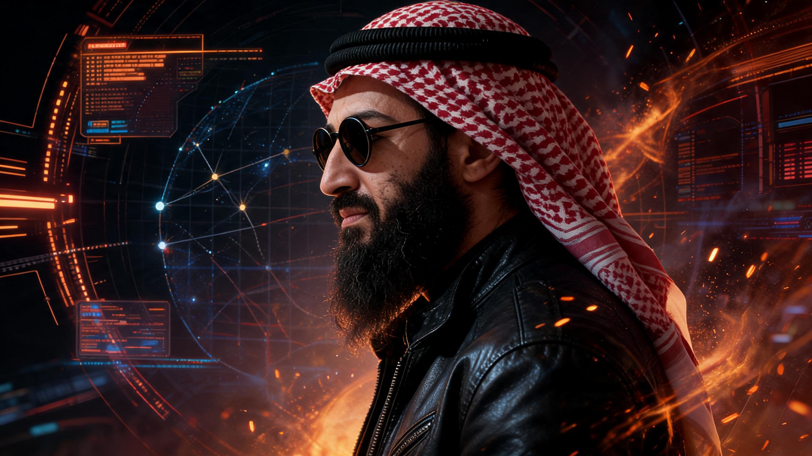 A cinematic side-profile portrait OF CHARACTER, wearing round dark sunglasses an…؛ پرامپت فارسی برای ساخت عکس با هوش مصنوعی