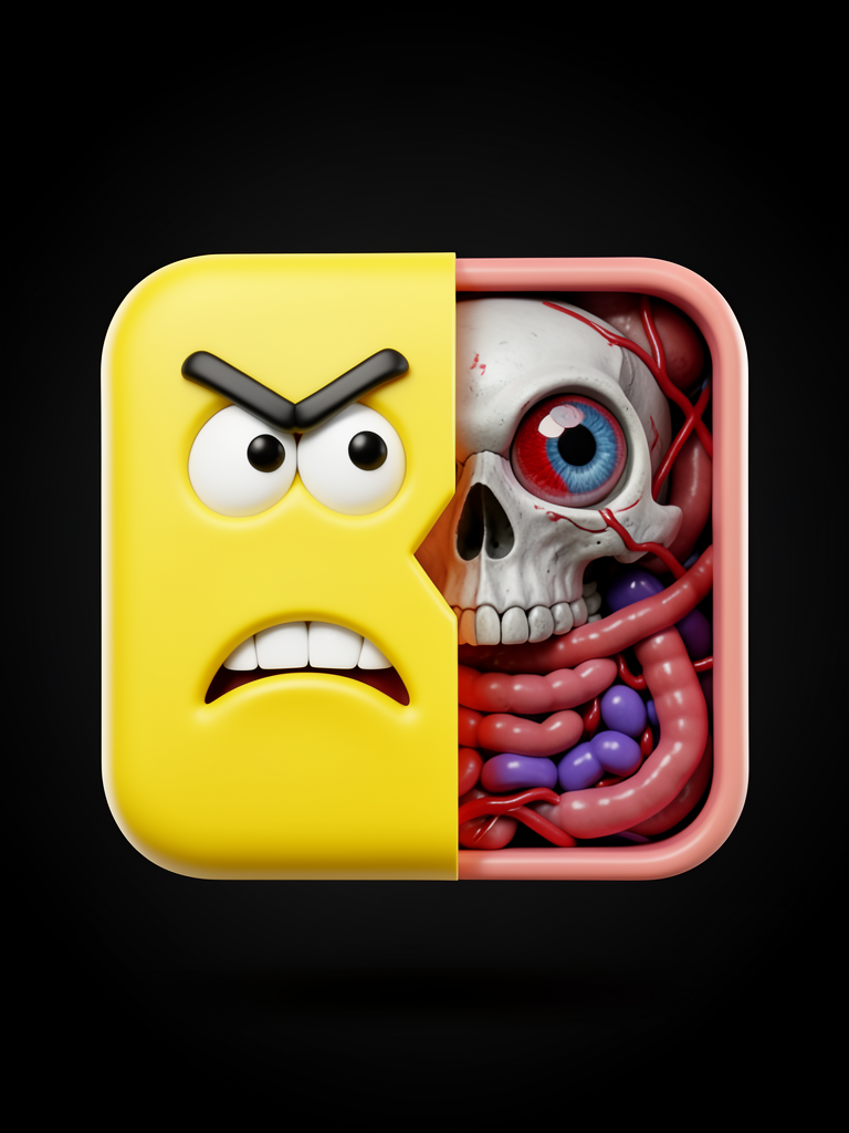 A 3D rendered square-shaped cartoon emoji character with bright yellow smooth pl…؛ پرامپت فارسی برای ساخت عکس با هوش مصنوعی