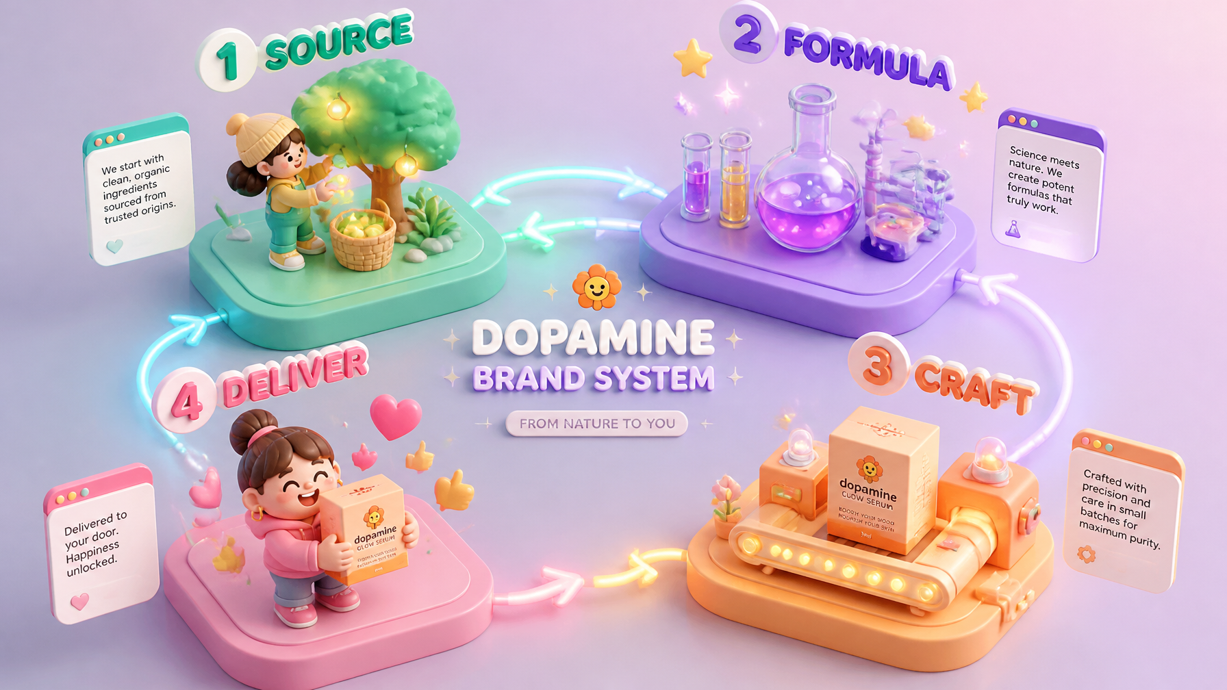 3D ISOMETRIC DOPAMINE WORKFLOW SYSTEM Create a cutting-edge Behance and Dribbble…؛ پرامپت فارسی برای ساخت عکس با هوش مصنوعی
