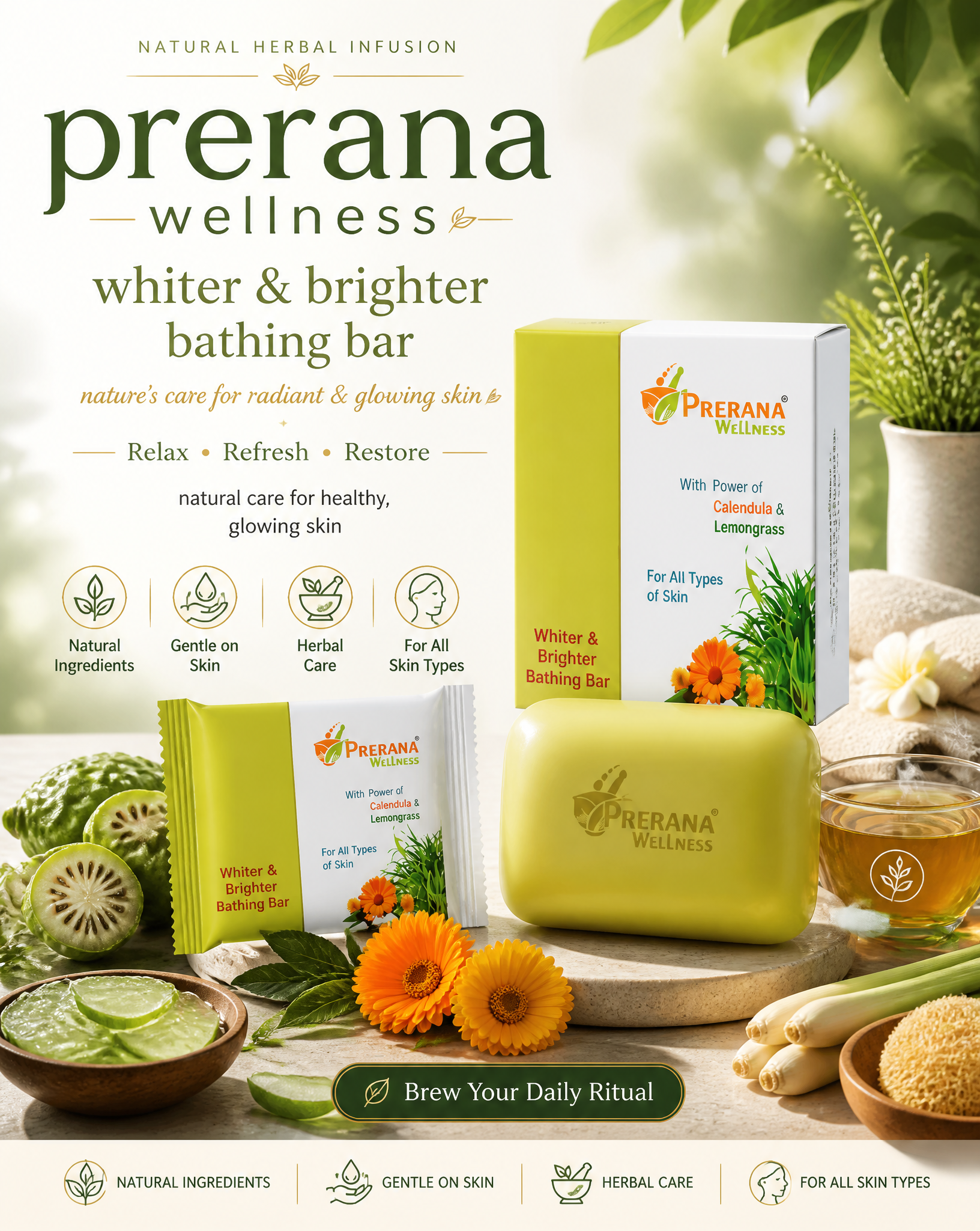 Create a premium wellness advertising poster for a wellness brand. Design it as …؛ پرامپت فارسی برای ساخت عکس با هوش مصنوعی