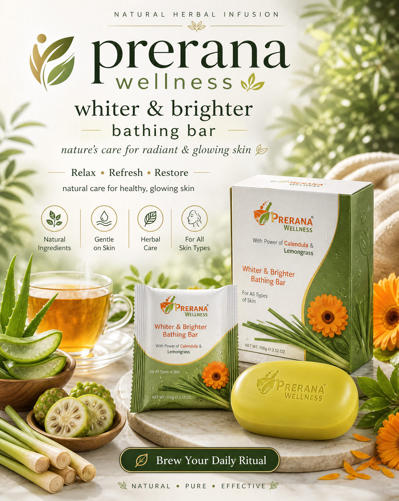 Create a premium wellness advertising poster for a wellness brand. Design it as …؛ پرامپت فارسی برای ساخت عکس با هوش مصنوعی
