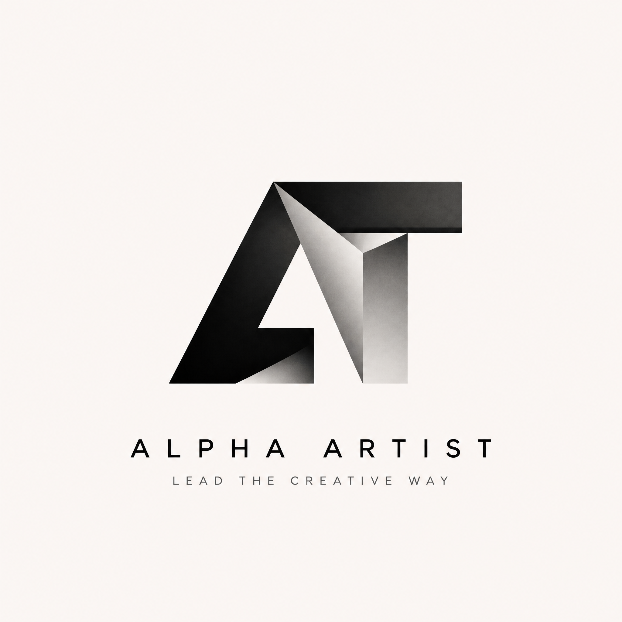 Create a clean premium logo design for Alpha Artist based on the letter ATurn th…؛ پرامپت فارسی برای ساخت عکس با هوش مصنوعی