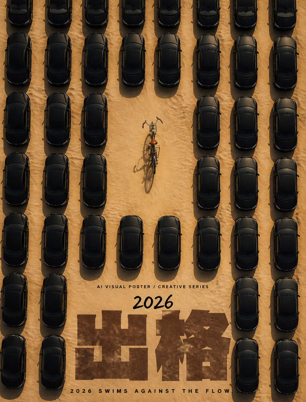 Vertical 3:4 concept poster, high-angle bird's-eye view composition, direct over…؛ پرامپت فارسی برای ساخت عکس با هوش مصنوعی