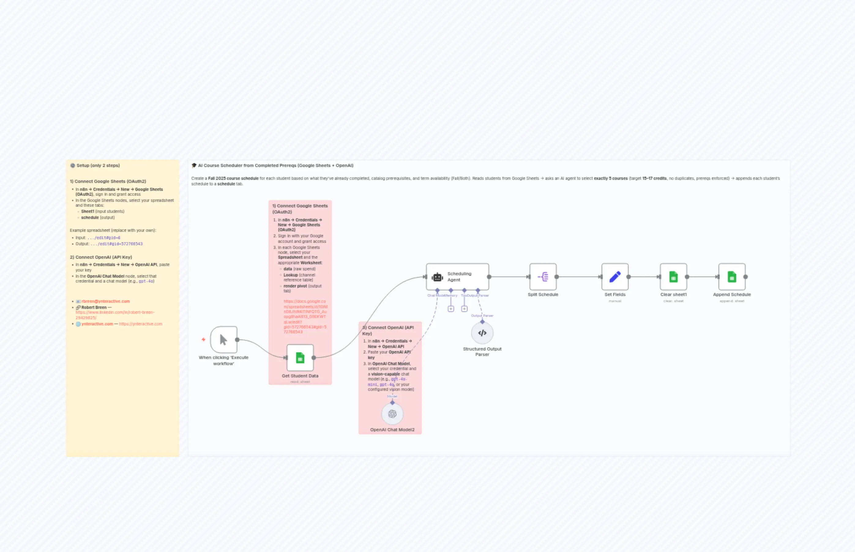 زمان‌بندی خودکار دوره‌ها با هوش مصنوعی و Google Sheets
