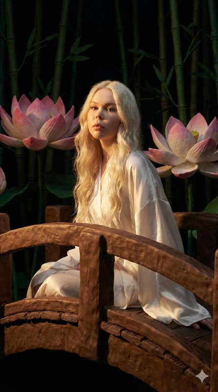 Create a photorealistic image of a woman sitting on a sculpted brown plasticine …