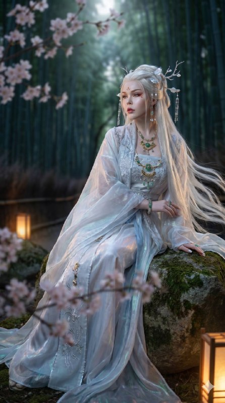 A photorealistic, ultra-detailed medium portrait of an otherworldly Japanese dei…