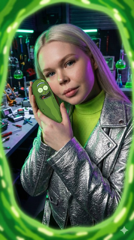 Ultra-realistic cinematic portrait, inspired by Rick and Morty universe, aspect …