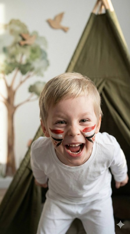Close-up portrait, emotional dynamic shot of a laughing 5-years-old child (exactΓǪ؛ محتوای مرتبط هوش مصنوعی در Axeto