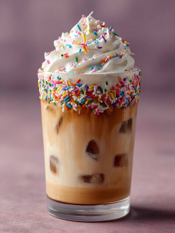 Ultra-realistic photo of a creamy, indulgent iced coffee milky perfection, serve…