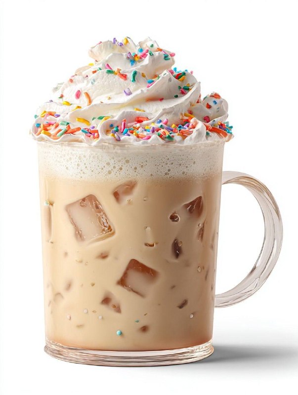 Ultra-realistic photo of a creamy, indulgent iced coffee milky perfection, serve…